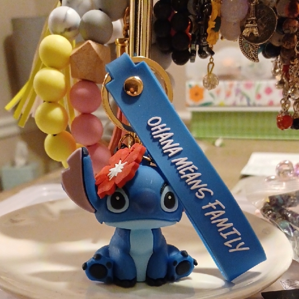 Stitch Ohana Means Family Wristlet Keychain